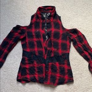 lace red and black flannel